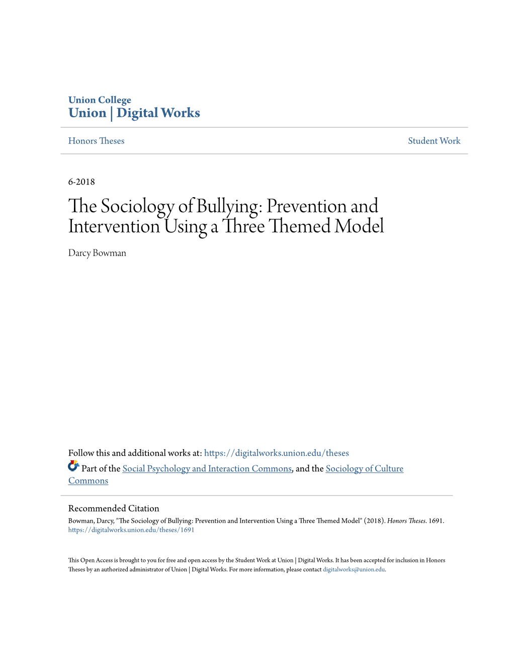 The Sociology of Bullying: Prevention and Intervention
