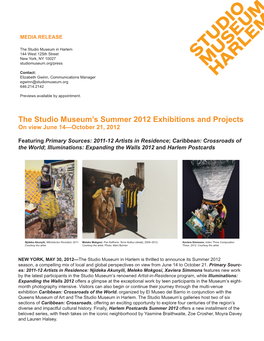 The Studio Museum's Summer 2012 Exhibitions and Projects