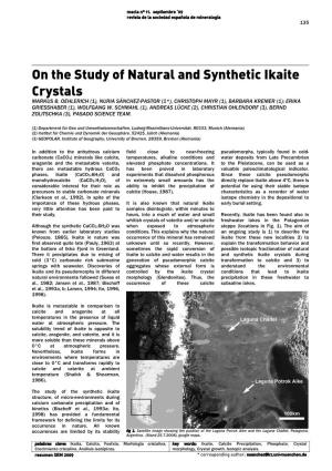 On the Study of Natural and Synthetic Ikaite Crystals MARKUS B
