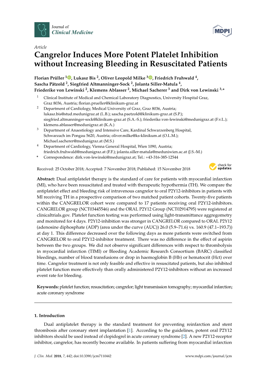 Cangrelor Induces More Potent Platelet Inhibition Without Increasing Bleeding in Resuscitated Patients