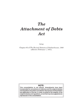 The Attachment of Debts Act