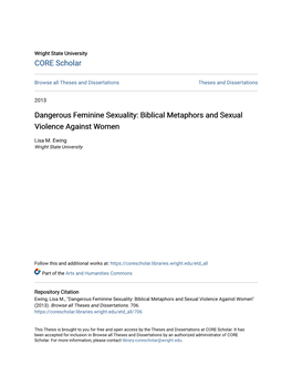 Biblical Metaphors and Sexual Violence Against Women