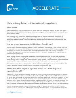 Data Privacy Basics – International Compliance