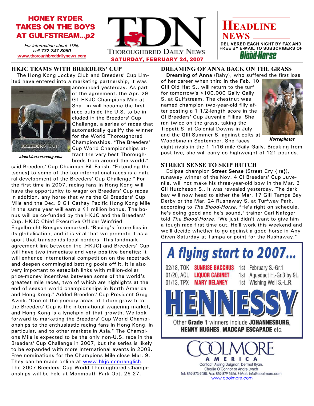 HEADLINE NEWS • 2/24/07 • PAGE 2 of 4