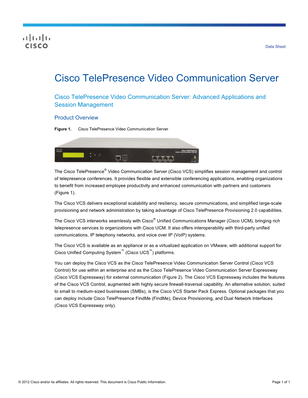 Cisco Telepresence Video Communication Server