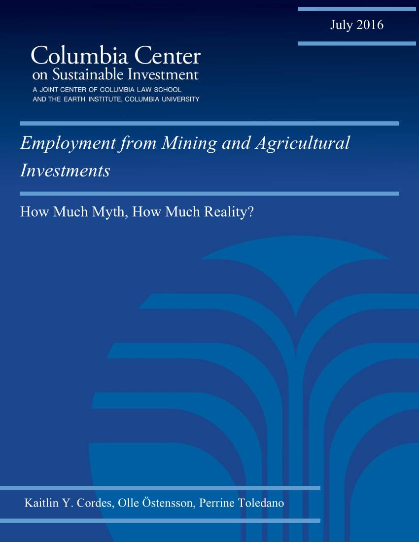 Employment from Mining and Agricultural Investments