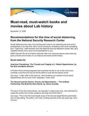 Must-Read, Must-Watch Books and Movies About Lab History
