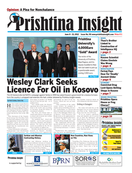 Wesley Clark Seeks Licence for Oil in Kosovo