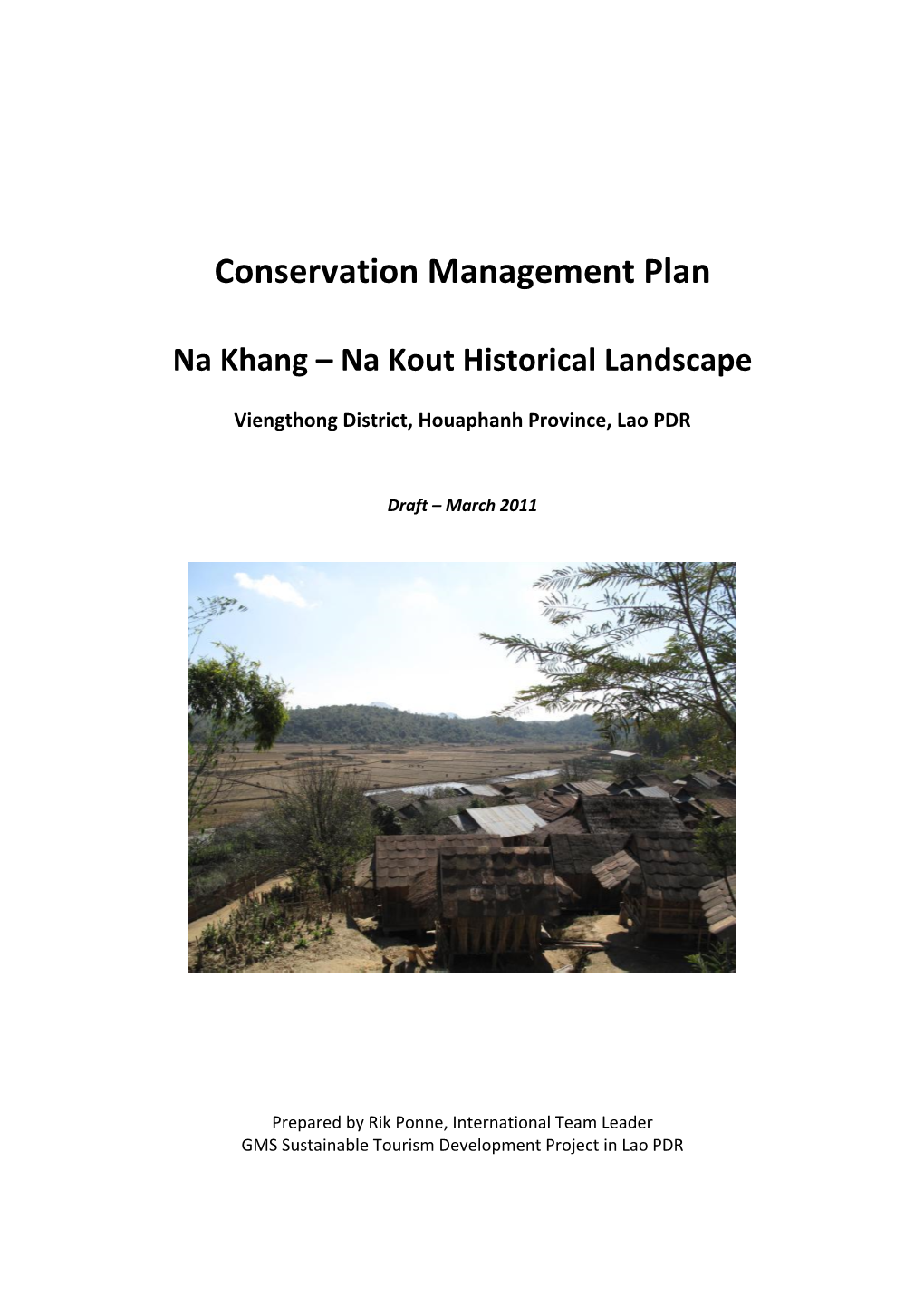 Conservation Management Plan