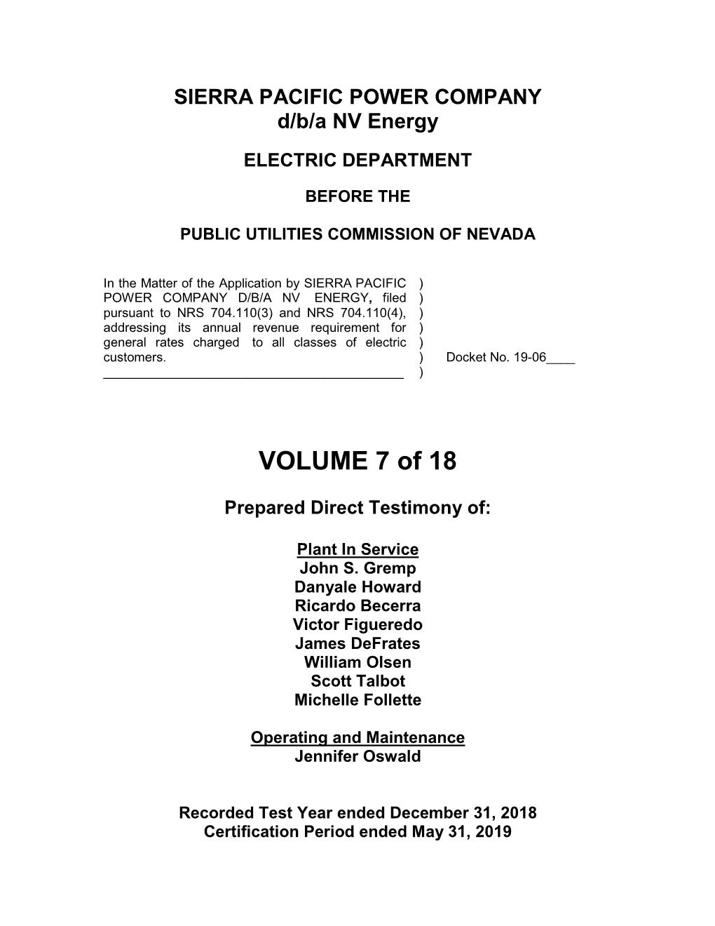 (SPPC) 2019 Electric General Rate Case Volume 7