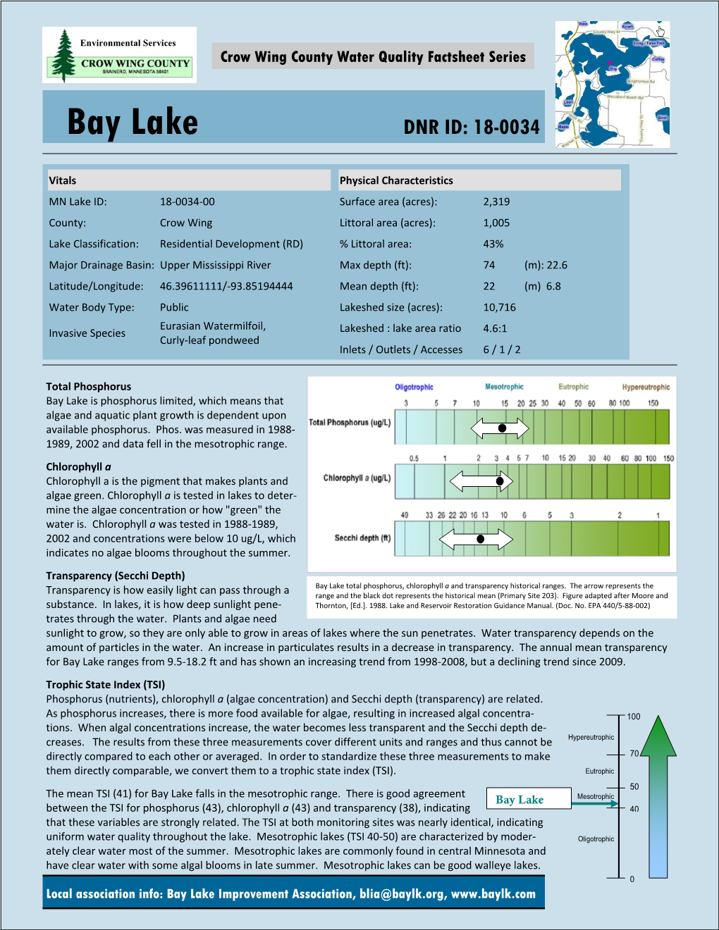 Bay Lake DNR ID: 18-0034