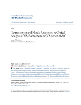 A Critical Analysis of VS Ramachandran's “Science of Art”