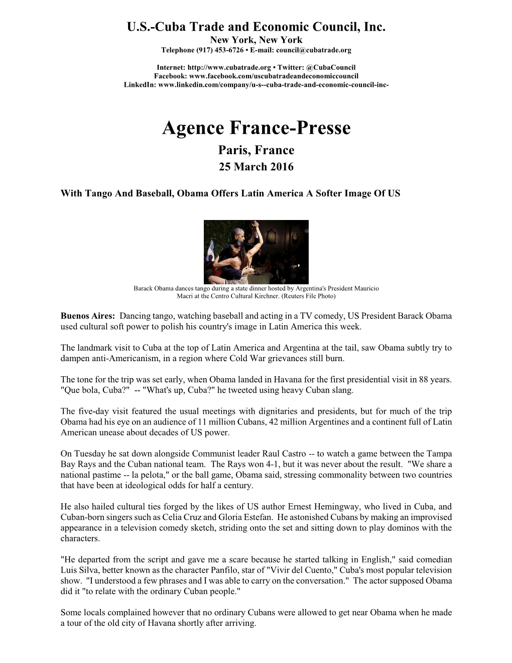 Agence France-Presse Paris, France 25 March 2016