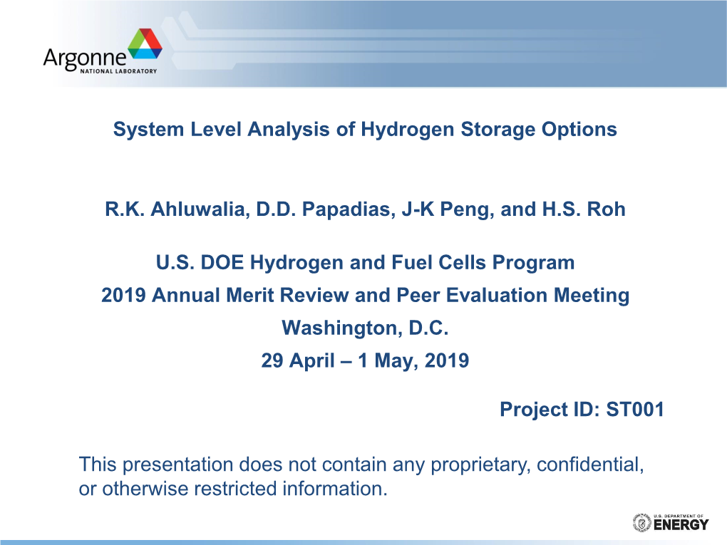 System Level Analysis of Hydrogen Storage Options