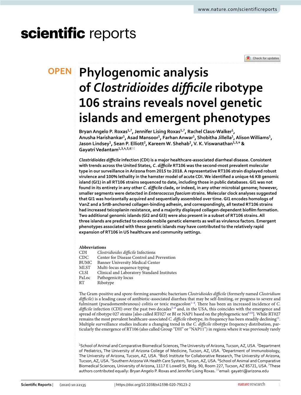 Phylogenomic Analysis of Clostridioides Difficile Ribotype 106