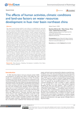 The Effects of Human Activities, Climatic Conditions and Land-Use Factors on Water Resources Development in Huai River Basin Northeast China
