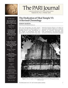 The Dedication of Tikal Temple VI