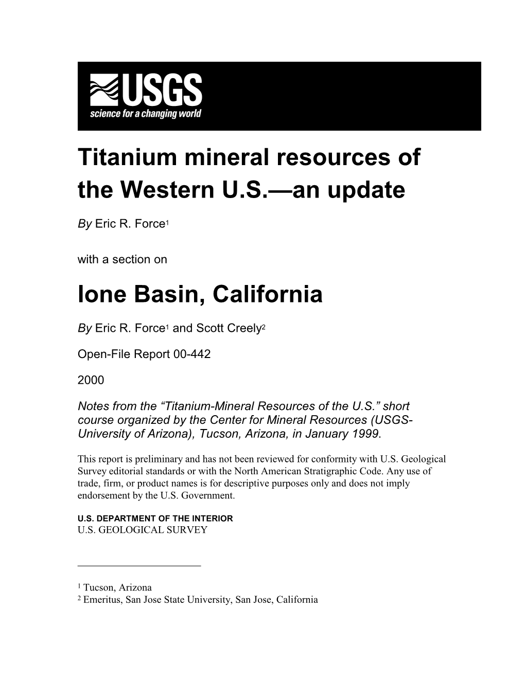 Titanium Mineral Resources of the Western U.S.—An Update