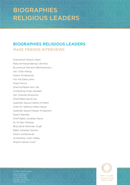 Biographies Religious Leaders