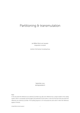 Partitioning & Transmutation