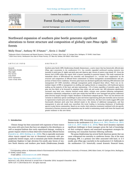 Northward Expansion of Southern Pine Beetle Generates Significant Alterations to Forest Structure and Composition of Globally Ra