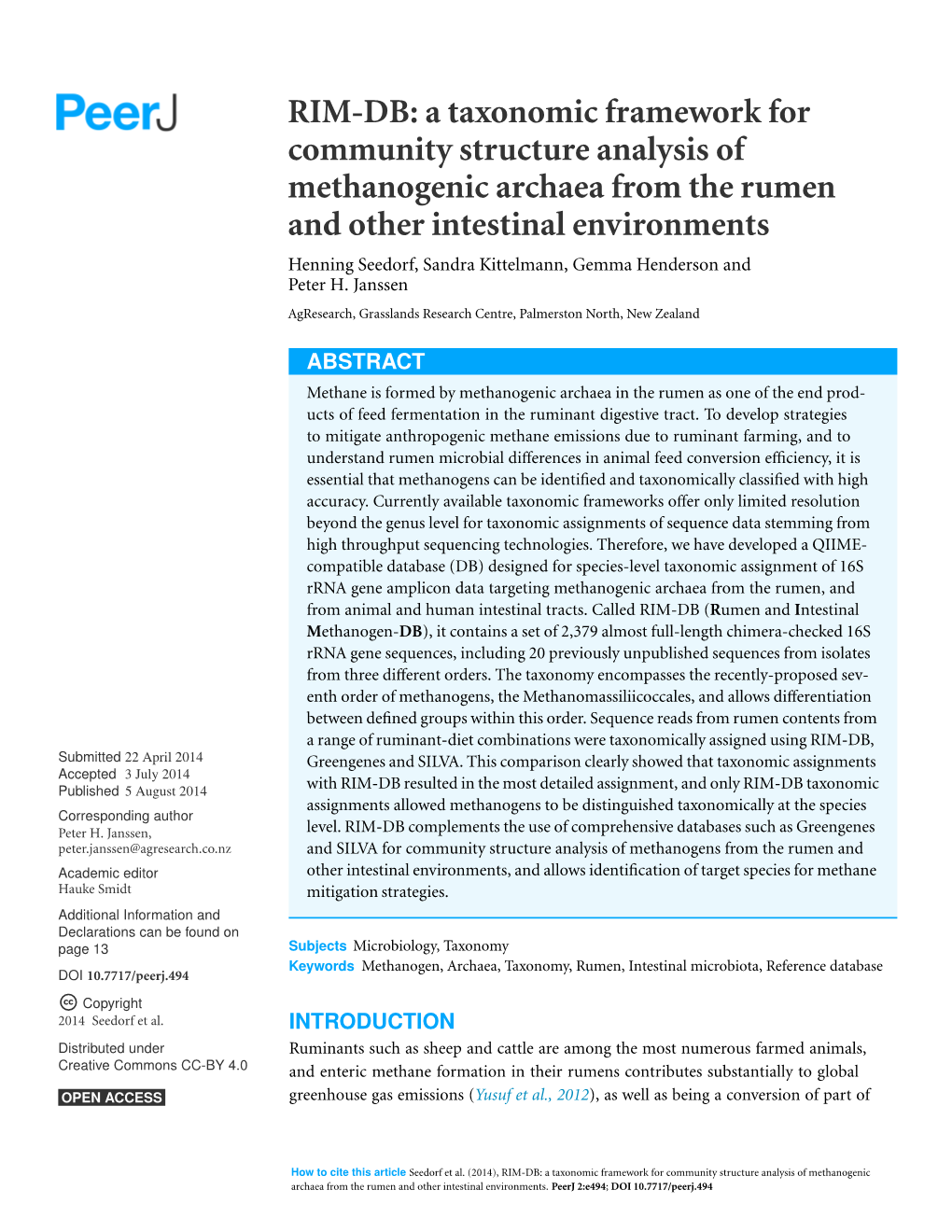 RIM-DB: a Taxonomic Framework for Community Structure Analysis Of