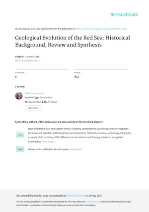 Geological Evolution of the Red Sea: Historical Background, Review and Synthesis