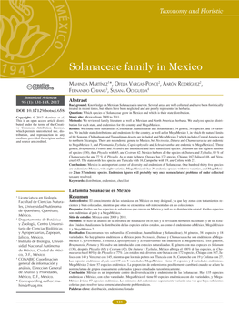 Abstract La Familia Solanaceae En México Resumen