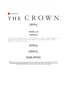 The Crown | Dialogue Transcript | S3:E4