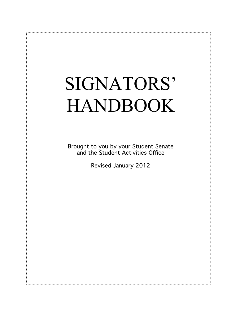 Signators' Handbook