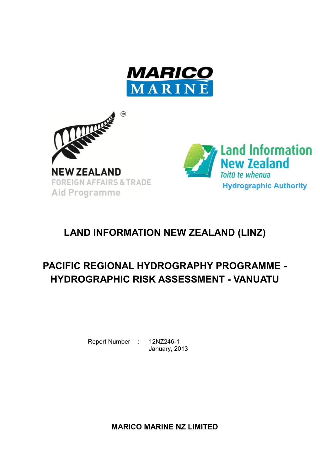 Land Information New Zealand (LINZ) Pacific Regional Hydrography Programme - Hydrographic Risk Assessment - Vanuatu