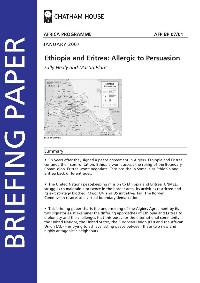 Ethiopia and Eritrea: Allergic to Persuasion