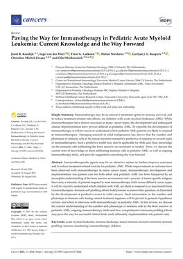 Paving the Way for Immunotherapy in Pediatric Acute Myeloid Leukemia: Current Knowledge and the Way Forward