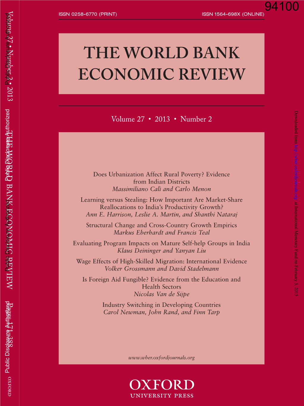 The World Bank Economic Review