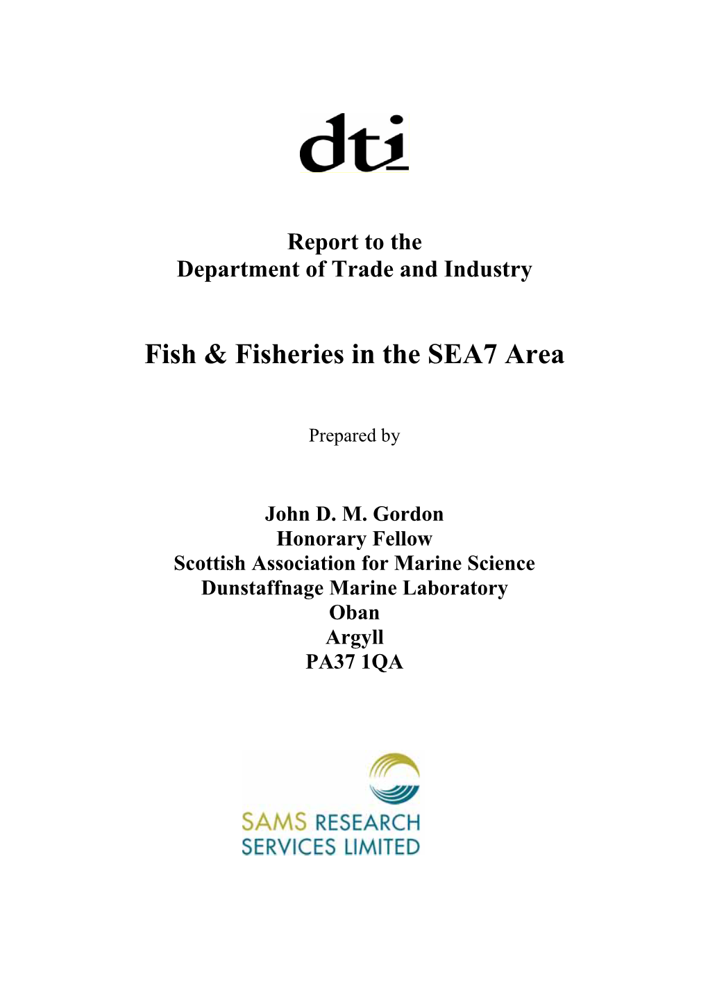 Fish & Fisheries in the SEA7 Area