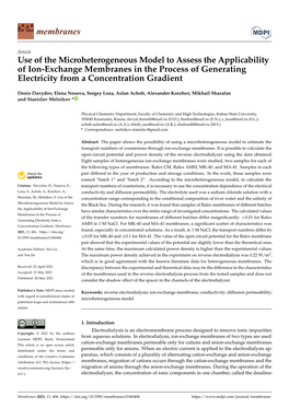 Use of the Microheterogeneous Model to Assess the Applicability of Ion-Exchange Membranes in the Process of Generating Electricity from a Concentration Gradient