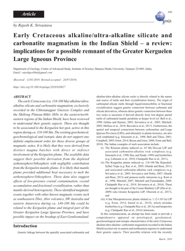 Early Cretaceous Alkaline/Ultra-Alkaline