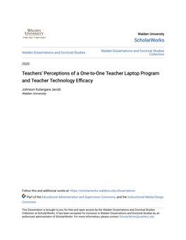 Teachers' Perceptions of a One-To-One Teacher Laptop Program and Teacher Technology Efficacy