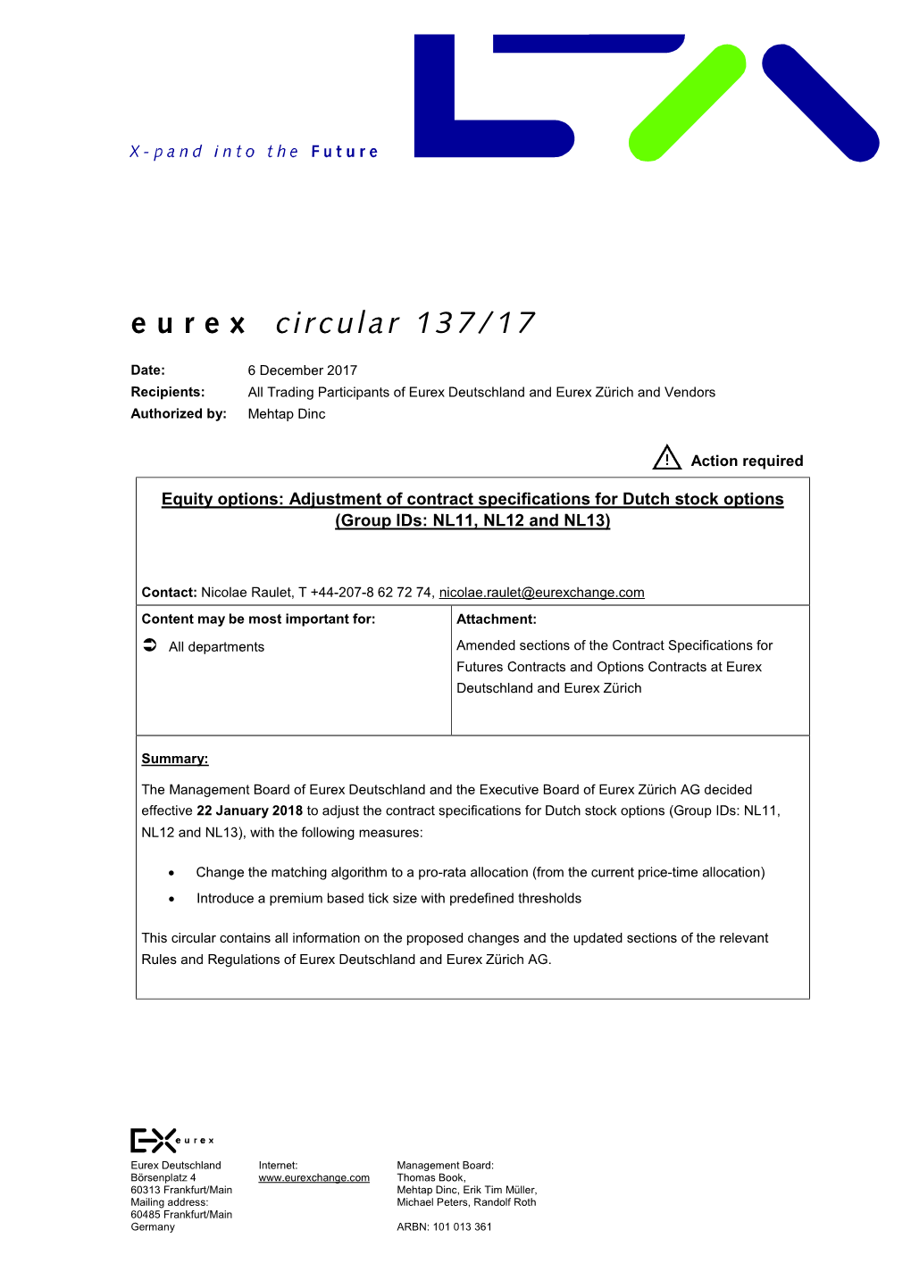 Eurex Circular 137/17