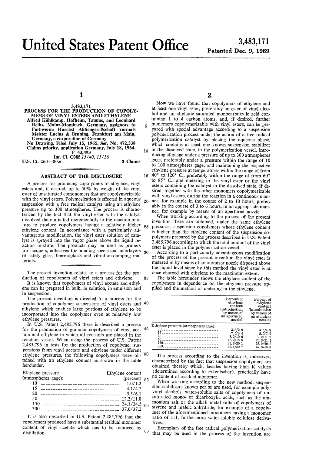 United States Patent Office Patented Dec