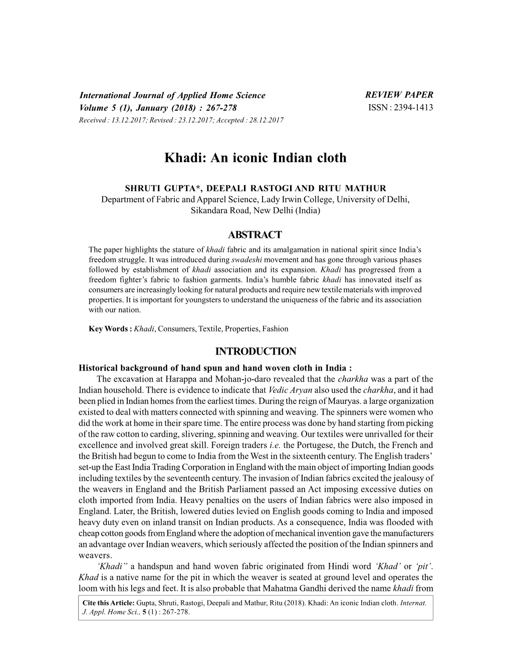 Khadi: an Iconic Indian Cloth
