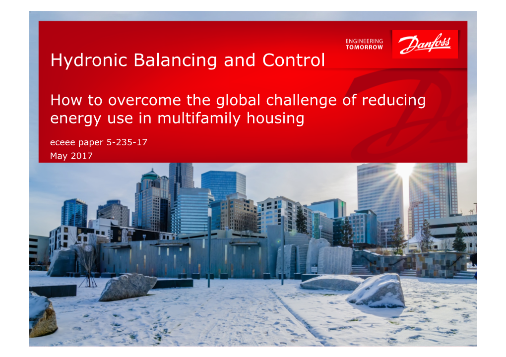 Hydronic Balancing and Control