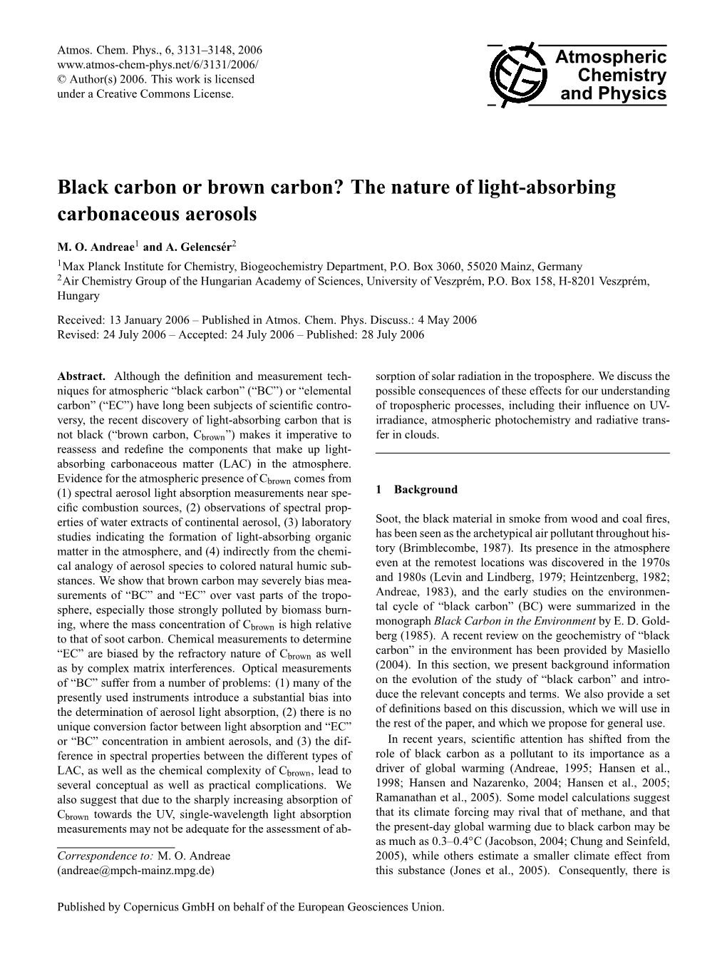 Black Carbon Or Brown Carbon? the Nature of Light-Absorbing Carbonaceous Aerosols