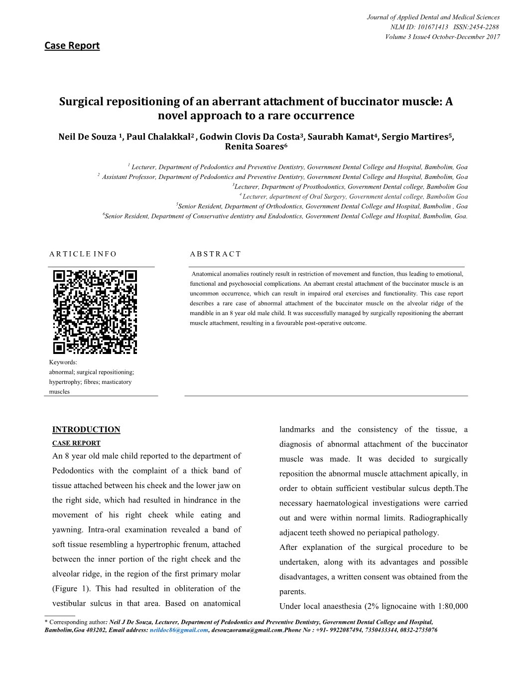 Surgical Repositioning of an Aberrant Attachment of Buccinator Muscle: a Novel Approach to a Rare Occurrence