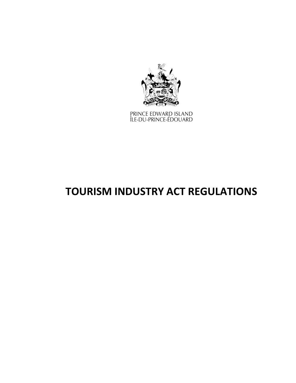 Tourism Industry Act Regulations