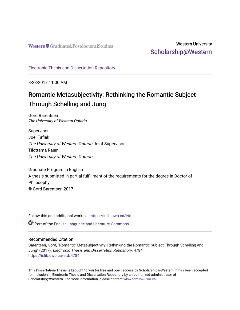 Rethinking the Romantic Subject Through Schelling and Jung