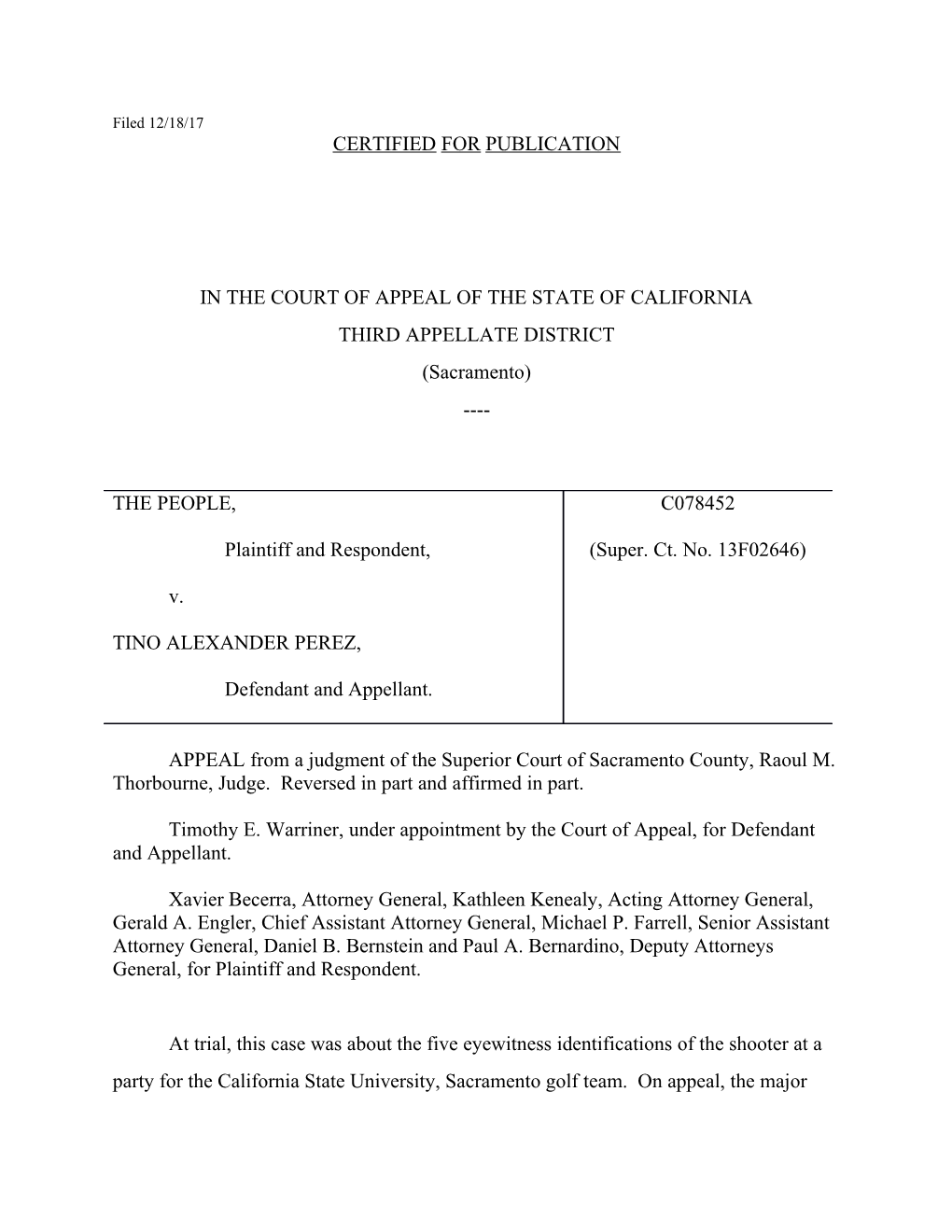 In the Court of Appeal of the State of California s8