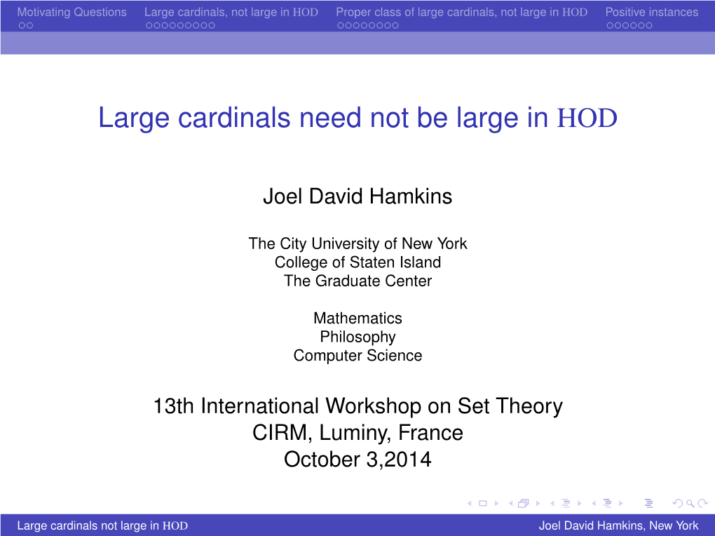 Large Cardinals Need Not Be Large in HOD