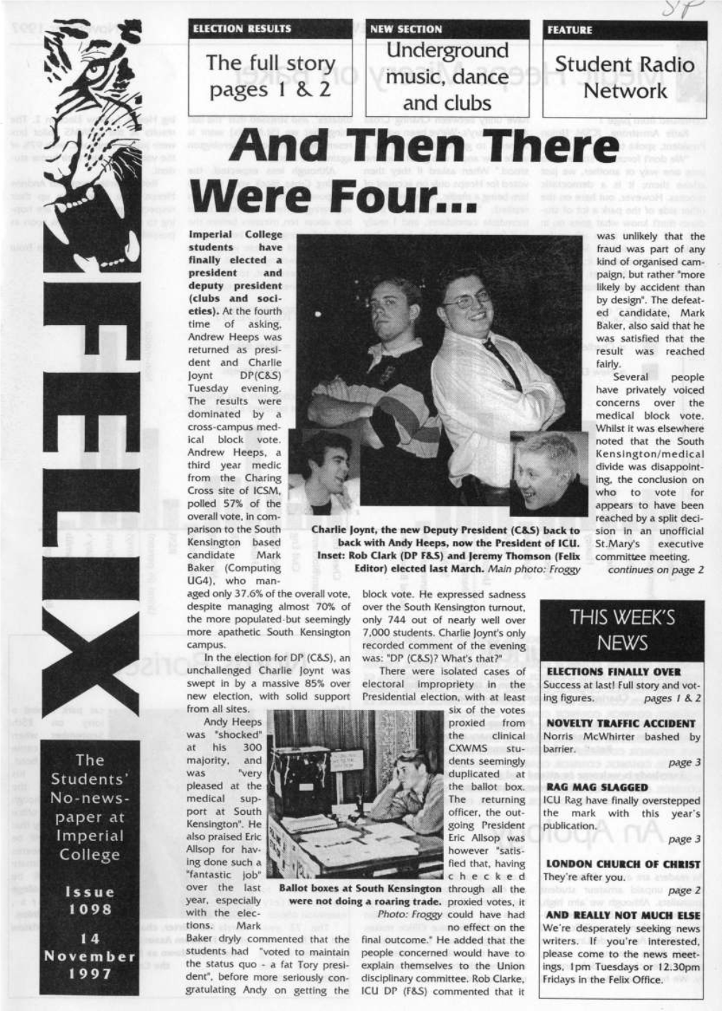 Felix Issue 1074, 1997