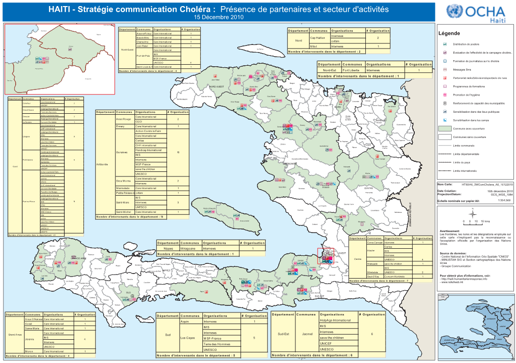 HAITI - Stratégie Communication Choléra : Présence De Partenaires Et Secteur D'activités 15 Décembre 2010